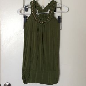 Olive Green Racerback Tank Small